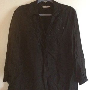 Black linen shirt